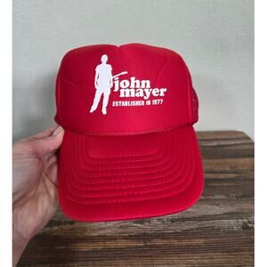 John Mayer Est 1977 Red Trucker Hat